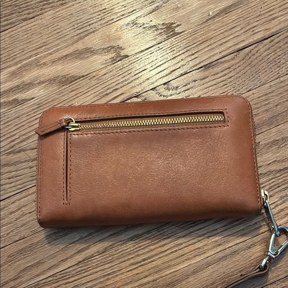Fossil Brown Leather Clutch Wristlet - Picture 7 of 11